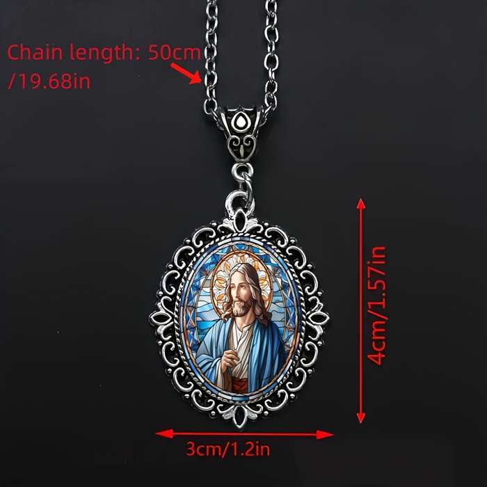 1 Piece Antique Silvery Jesus Theme Pendant