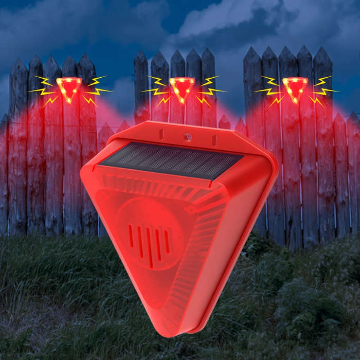 1pc Outdoor Solar Alarm with Flashing Light Alarm Lamp Suitable for Home Security Farms Garden