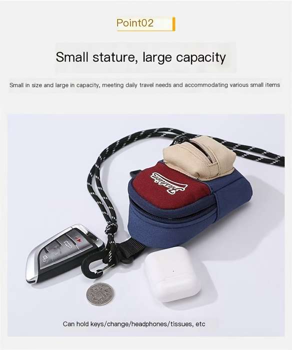 1pc Fashion Oxford Mini Crossbody Bag Geometric-Patterned Lightweight Foldable Adjustable Stra