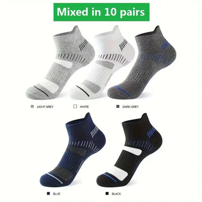 10 Pairs Of Unisex Athletic Socks