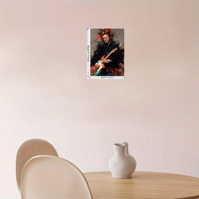 1pc  Eric Clapton Guitarist Canvas Art Vibrant 30.48x45.72cm Wall Decor Fiery Abstract Backgr