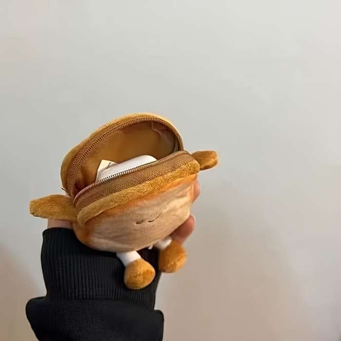 1pc Toast Coin Bag Cartoon Cute Portable Headphone Bag Creative Small Storage Bag Best Gift