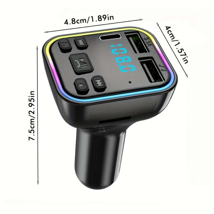 1pc Fast Charging Car Charger USB Type-A Connector 36V Operating Voltage Female to Male Polarity Ca