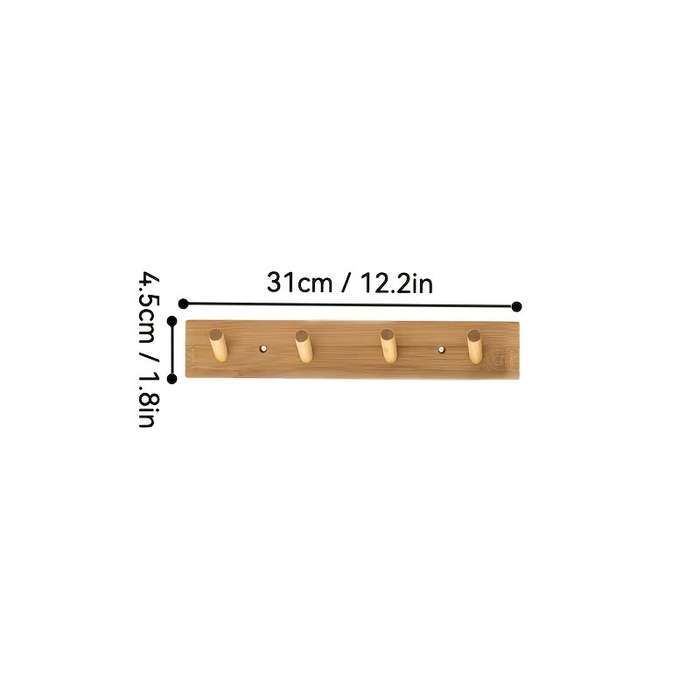 Wall-Mounted Coat Racks Bamboo Clothes Towel Hat Handbags Key Coat Hooks for Living Room Bedroom Ent