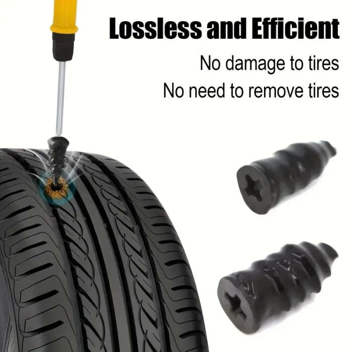 22Piece Car Tire Repair Kit with Emergency Puncture Repair Tools Plug Strips and Stirring Glue Quick