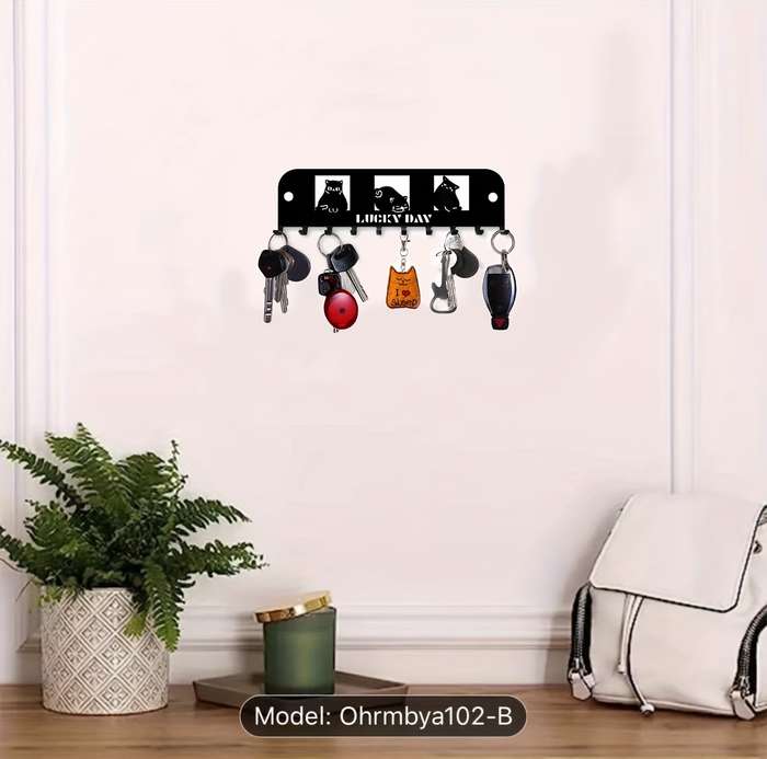 1pc Cute Three Kittens Multifunctional Hook Key Hook Clothes Towel Hook Kitchen Supplies Hook Wall