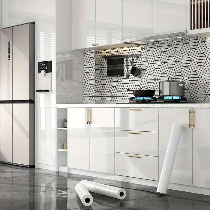 1PC Wall StickersGlossy Black23.6X196.85in  60X500cm