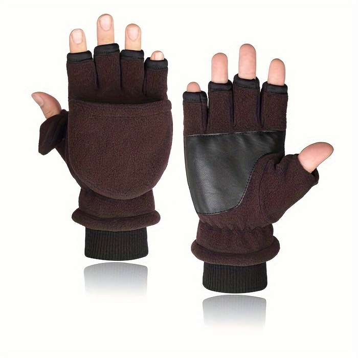 1 Pair Black Warm Gloves