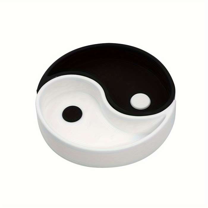 1 Yin Yang Tai Chi Silicone Ashtray Leaf-Shaped Dual-Color Design for Indoor Outdoor Decor