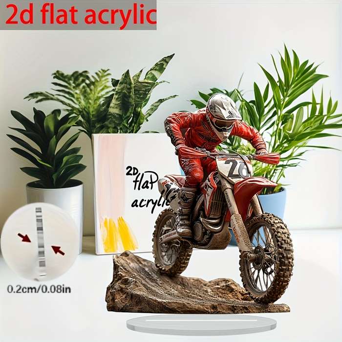 1pc 2D Flat    Design Mountain Bike Ornament Easter Gift Acrylic Sign Ornament Cozy