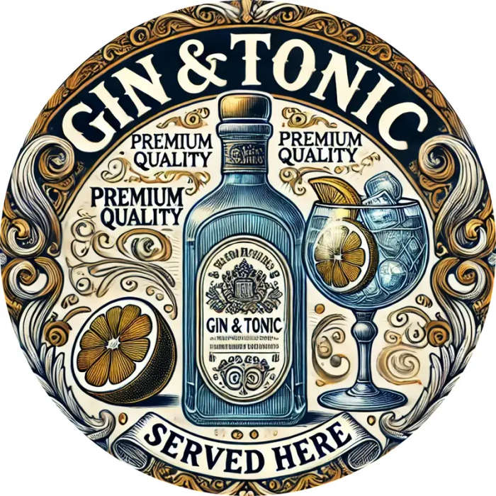 1pc Vintage-Inspired Aluminum Round Sign GIN Tonic Served Here Rustic Home Decor for Walls Windows P