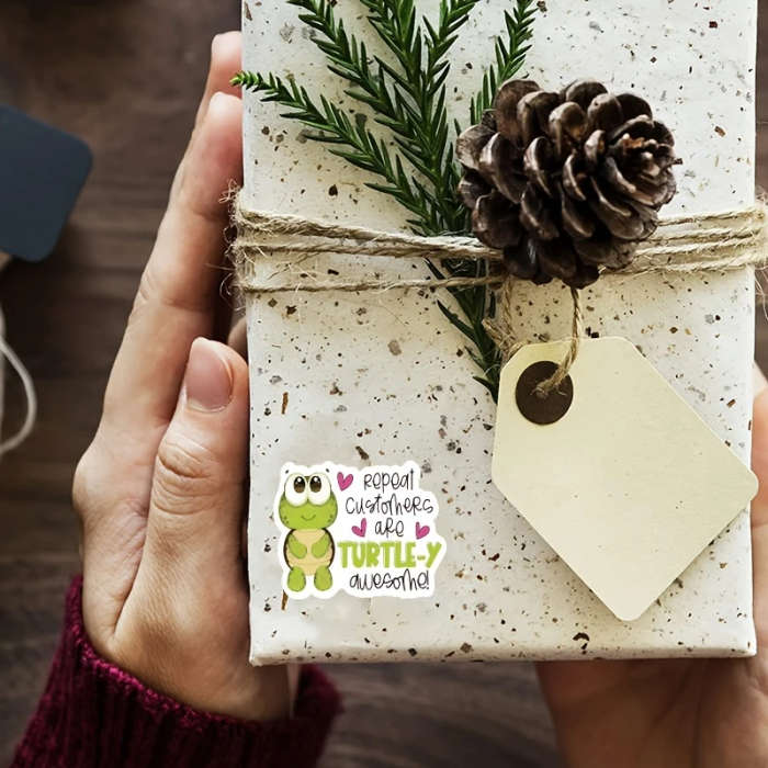 6pcs Cute Turtle Repeat Customers Are The Best Awesome Stickers