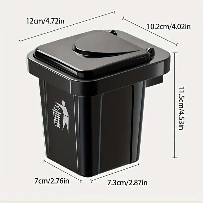 1pc LDQ Stainless Steel Wall-Mounted Ashtray with Red Lid No Drilling Required Modern Square Design