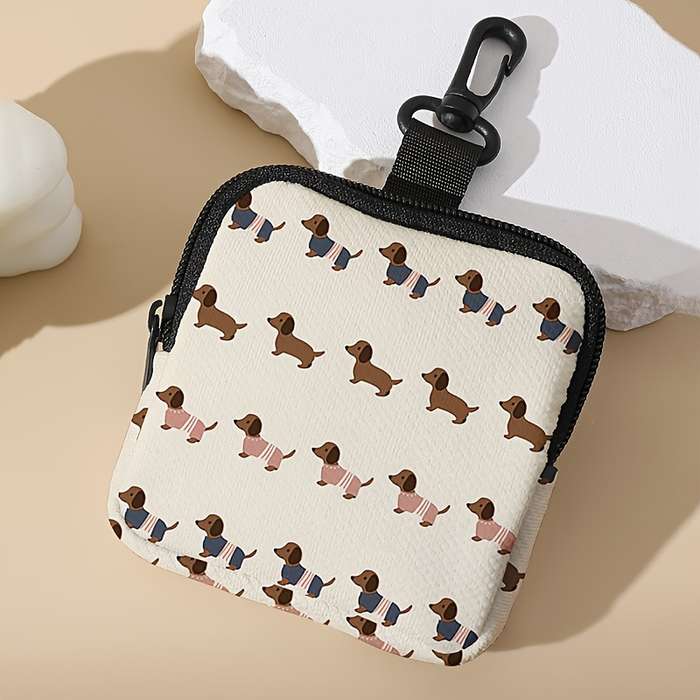 1pc large-capacity coin purse with a puppy pattern for men and women suitable for shopping shoppi