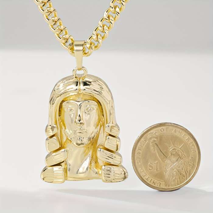 1 Piece Golden Yellow Jesus Theme Pendant