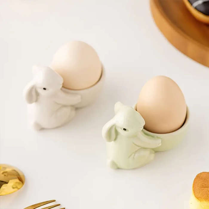 Ceramic Rabbit Egg Cup Holder