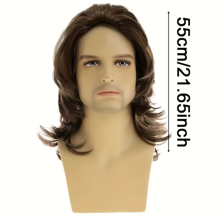 1Pc Dark Brown 55.88cm Fashion Design Wig