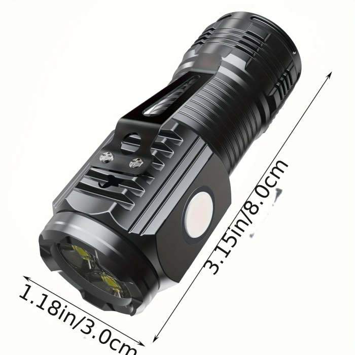 1pc LED Flashlight USB Rechargeable With Built-in Li-ion Battery 3-Mode Bright Light Mini And Portab