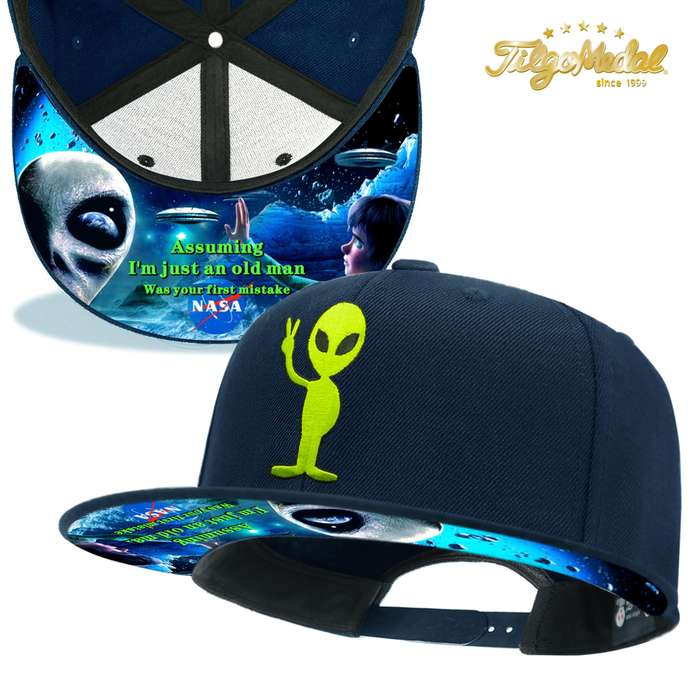 1pc Tilgomedal Alien Skull Snapback Baseball Cap Adjustable Breathable Cotton Blend Hat for