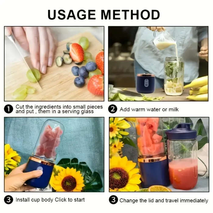 2-in-1 Portable Blender and Juicer