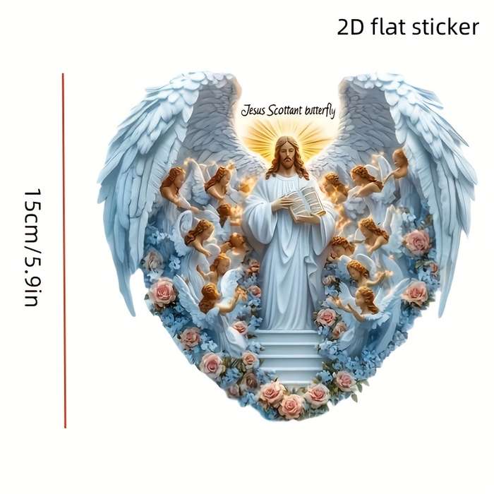 1pc Angel Wings  Jesus   15cm  5.9in Jesus Christian Themed Stickers