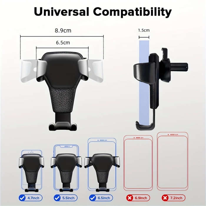 1pc Swivel Car Mount Universal Compatibility for 13.97cm to 18.29cm Smartphones PC Material Fit