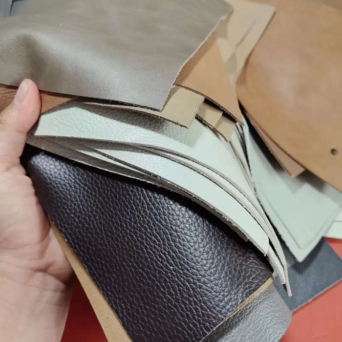 1 Piece Of Faux Leather Beige