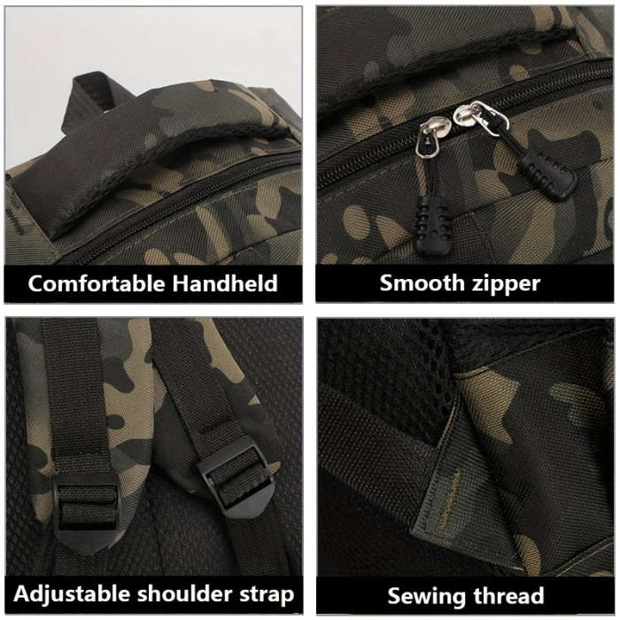 1pc Mens Casual Nylon Backpack with Laptop Compartment Lightweight Adjustable Straps Zipper Closure