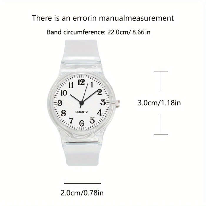 1pc Simple Transparent Student Portable Electronic Watch Color Sent Randomly