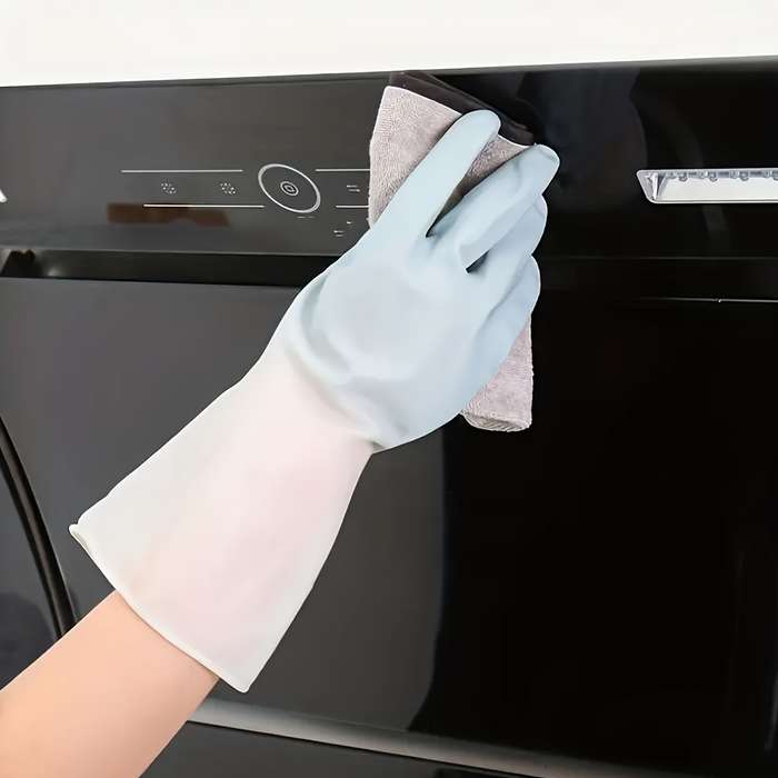 3 Pairs One Each In Pink Green And Blue Size M Household Cleaning Gloves