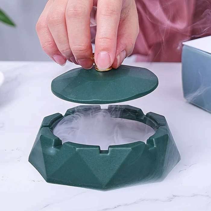 1pc Anti-Fall Ashtray With Lid Household Ashtray High-Looking Plastic Large Ashtray Hotel Ashtray Wi