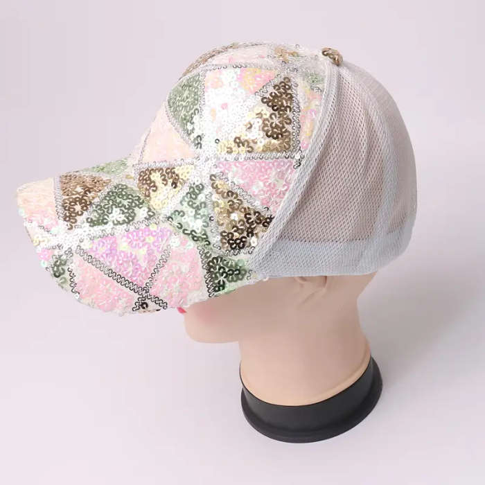 Women's Colorful Sequined Baseball Cap