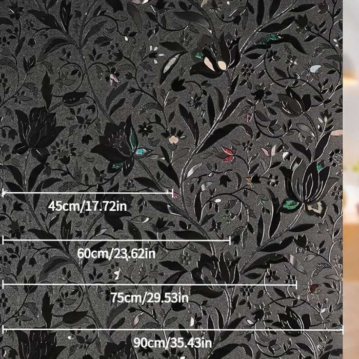 1pc Black Tulips Size 29.5 x 78.7 in   75 x 200 cm Door Window Sticker