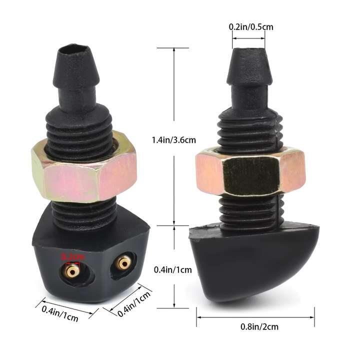 2Pcs Universal DIY Car Windshield Washer Jet Nozzle