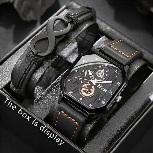 2pcs set High-end Wristwatches the First Choice of Modern Elites Show Your Way to Success Color Sent