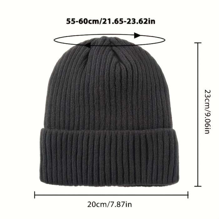 1pc Winter Warmth Unisex Knit Beanie Hat with Folded Cuff Acrylic 95% Polyester 5% Elastic