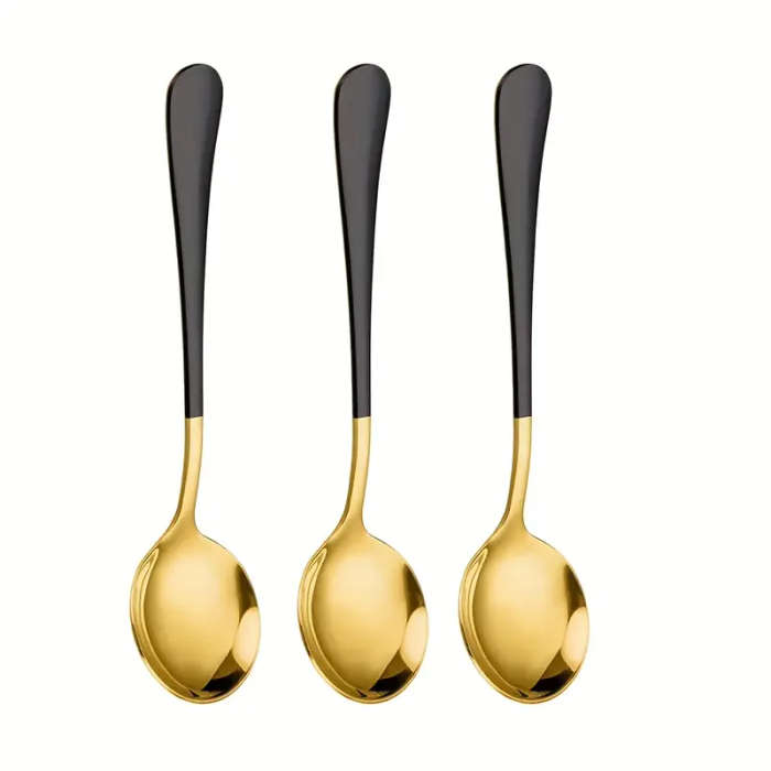 3 Pieces Stainless Steel Round Spoons