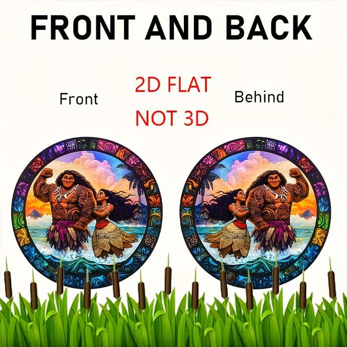 1pc 2D Flat   Disney Moana Tui Suncatcher Art Deco Style Acrylic Window Hanging Love Theme