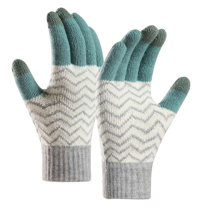 1 Pair Blue Warm Gloves
