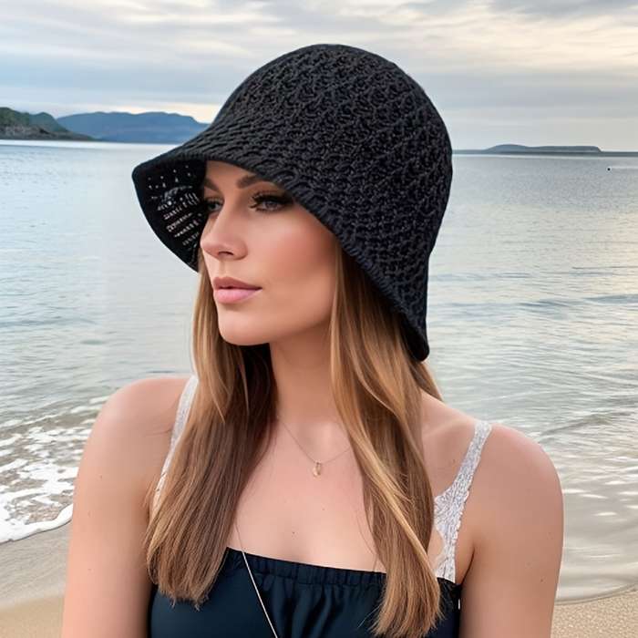 1pc A Spring and Summer Beach Hat Fashionable Women'S Internet Celebrity Korean Style Single Layer