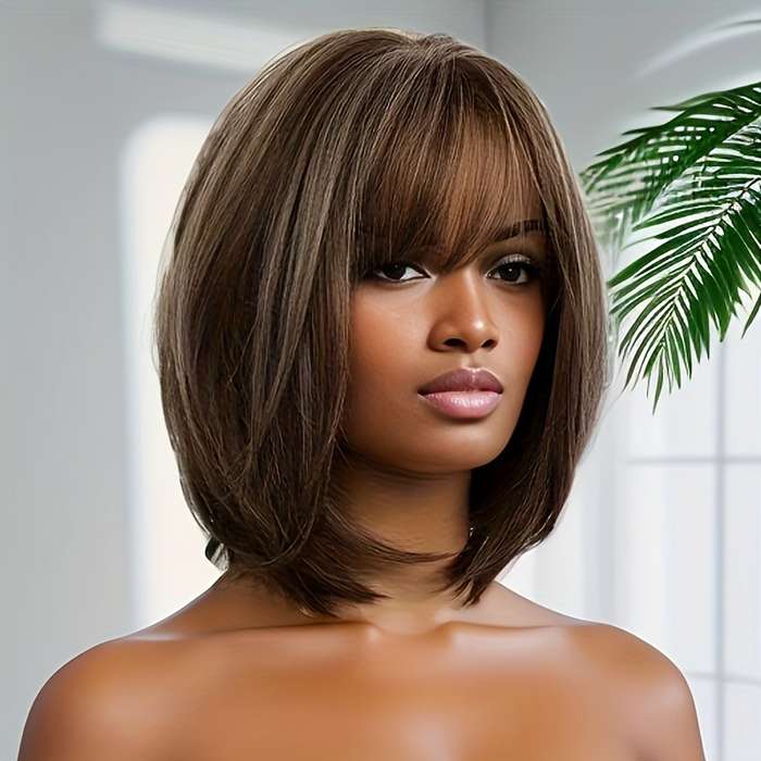 1Pc Mixed Brown 35.56cm Fashion Design Wig