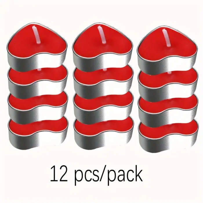 12 Heart-Shaped Candles