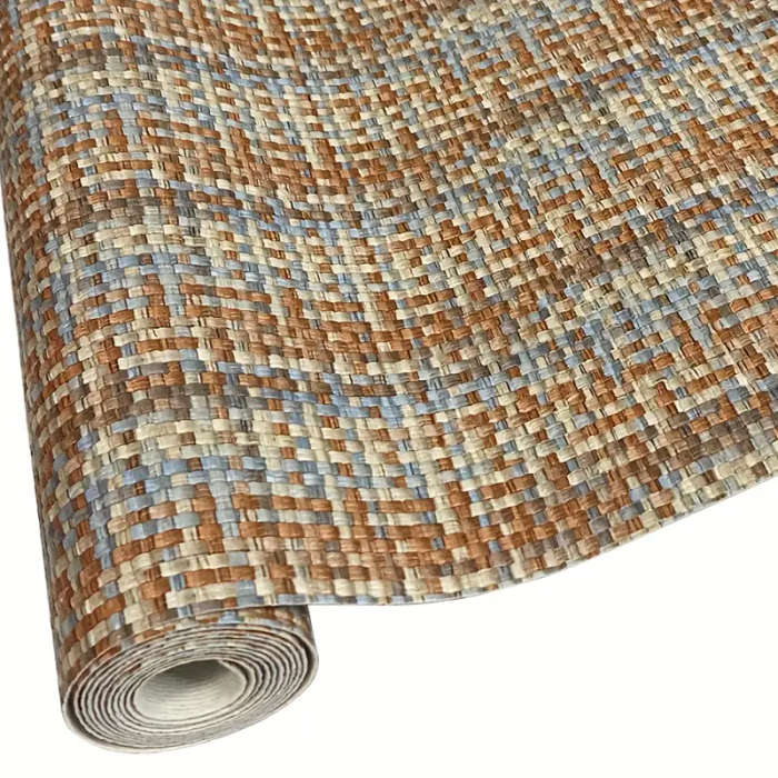 1 Piece Of Woven Textured Printed Faux Leather A-Brown