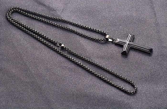 1 Piece Steel Color Pendant Add Chain 60cm Jesus Theme Pendant