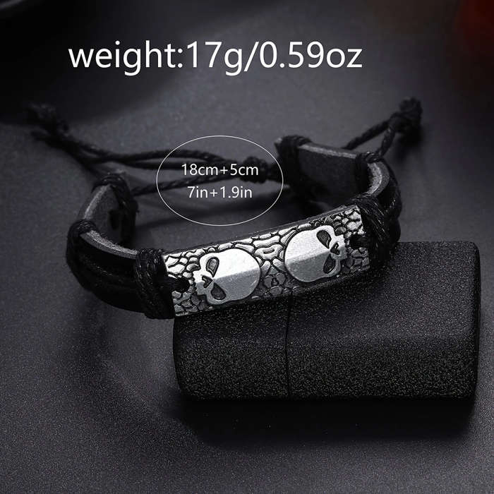2pcs set Men'S Watches Stylish Digital Round Dial Quartz Watch with PU Woven Wrap Wristband Perfect