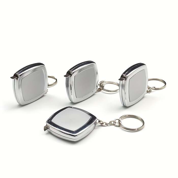 1pc Mini Tape Measure Keychain 200.0 cm PVC Compact Pocket Tool 0.01 Accuracy Precision Port