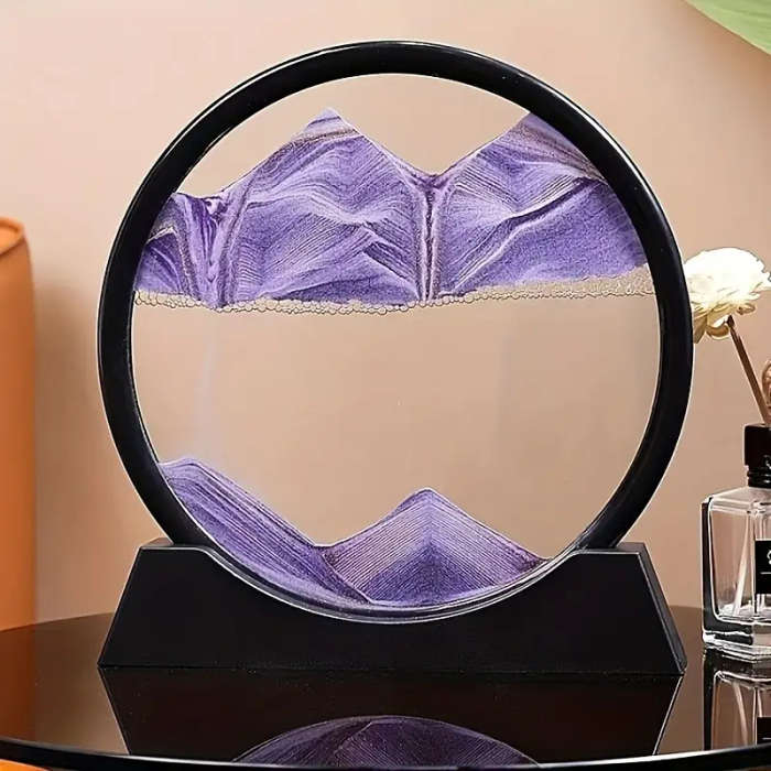 1pc 5D Glass Decoration Relief Sand Timer No Electricity Required Creative Art Gift For Home Office