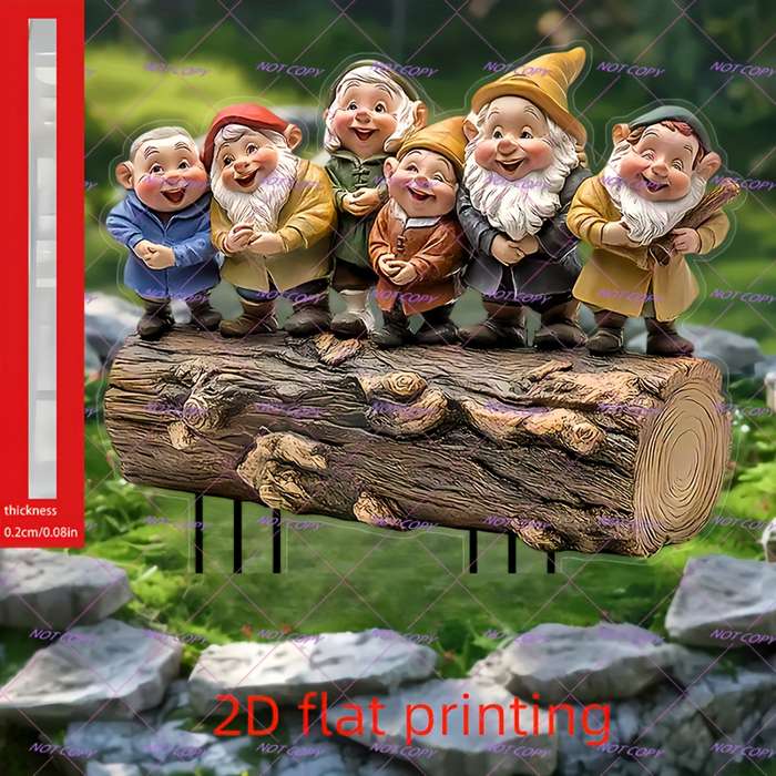1pc 2D Flat  Printing Hot-Selling Cute Dwarf Garden Decoration Floor Plug-In Suitable for Courtyard