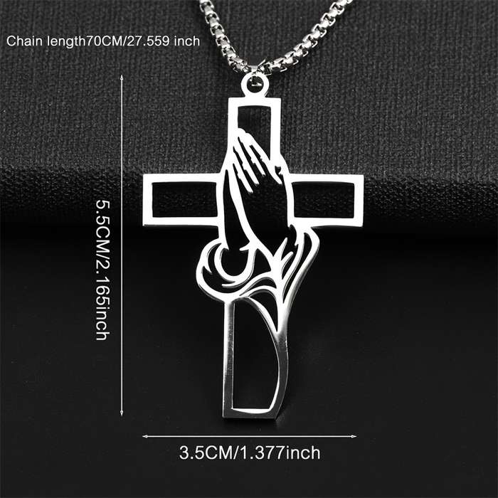 1 Piece Steel Color Jesus Theme Pendant