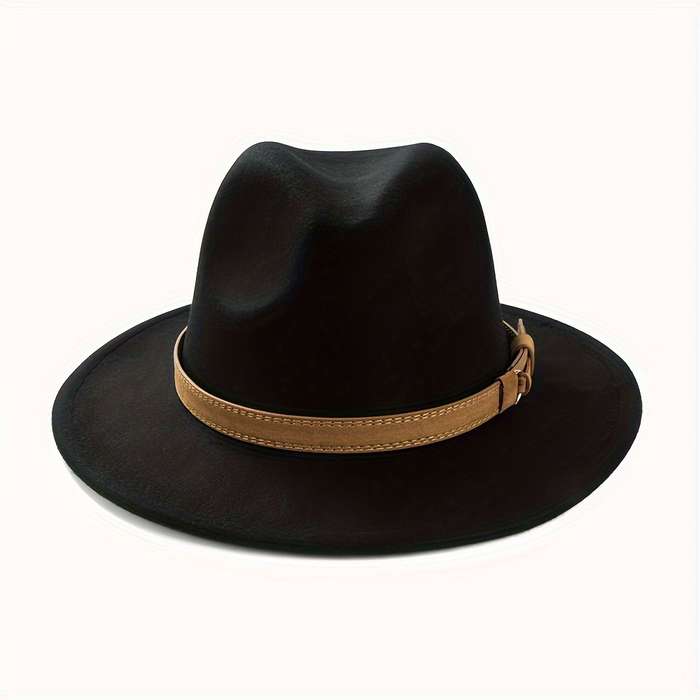 1pc Fashion Retro Top Hat Simple Wide Brim Jazz Hat